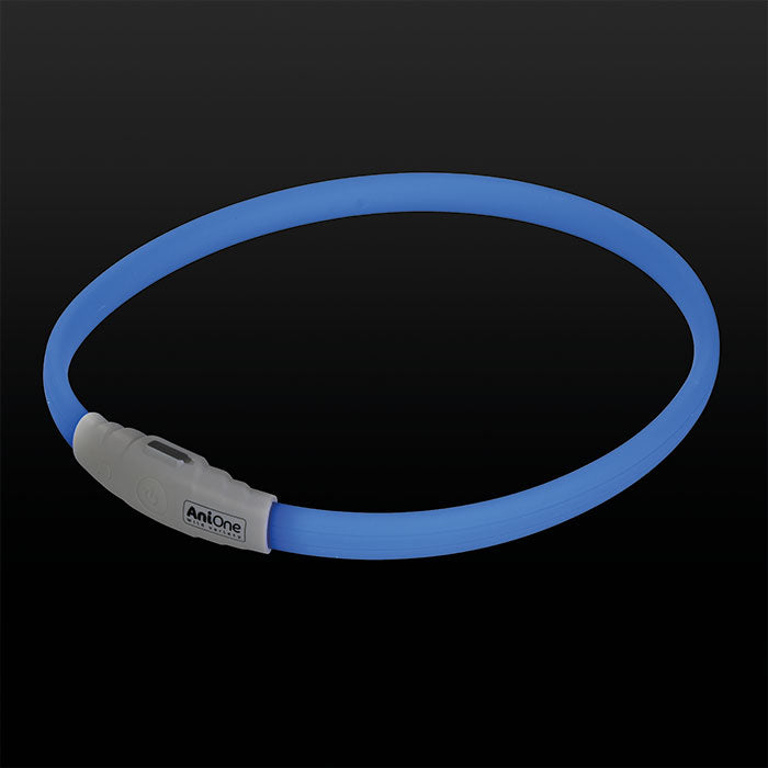 Lyshalsbånd Blinking Silikone 65 cm blå