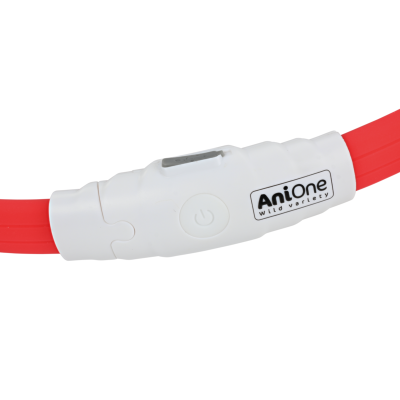 Lyshalsbånd Blinking Silikone 65 cm rød