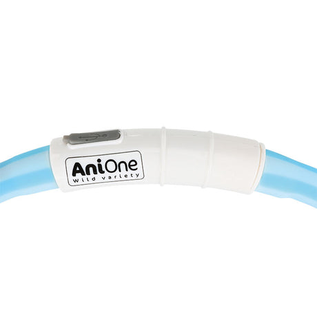 Lyshalsbånd Blinking Silikone 65 cm blå stribet