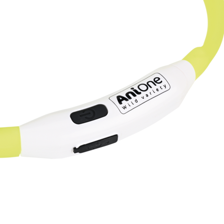 Lyshalsbånd Blinking Mini silikone 35 cm gul