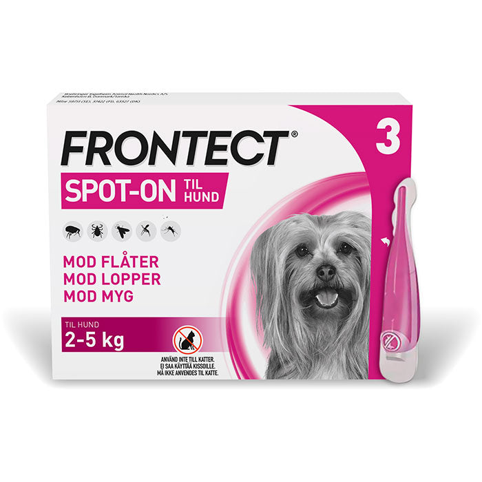 Flåt-,Myg-& Loppemiddel Spot-on 2-5 kg 3x0,5 ml