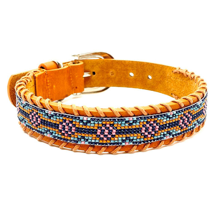 Læderhalsbånd Lyserød