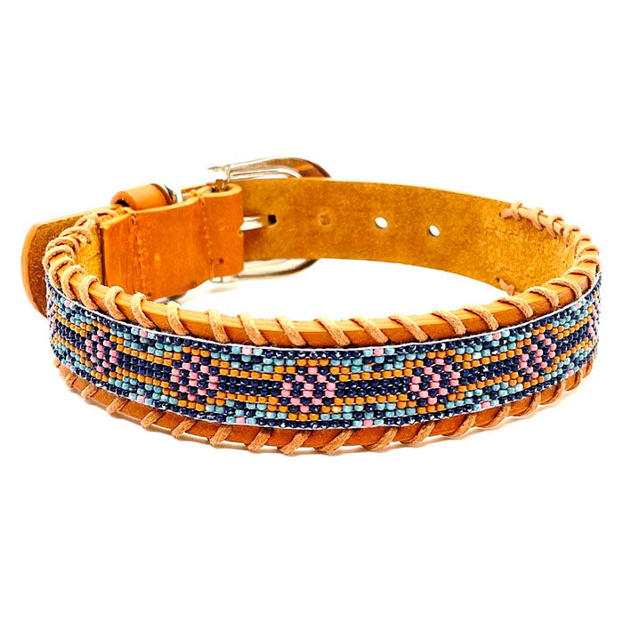 Læderhalsbånd Lyserød