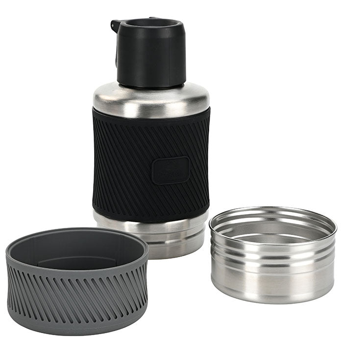 Drikkeflaske rustfristål800+200 ml grå