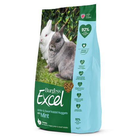 Excel kanin junior og dværgkanin mint 3 kg