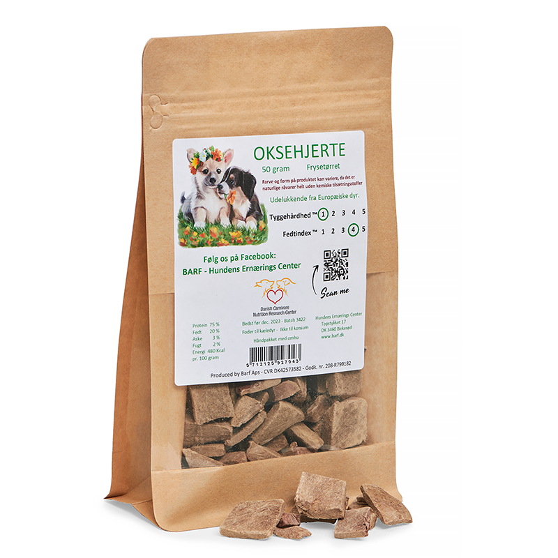Oksehjerte frysetørret 50 g