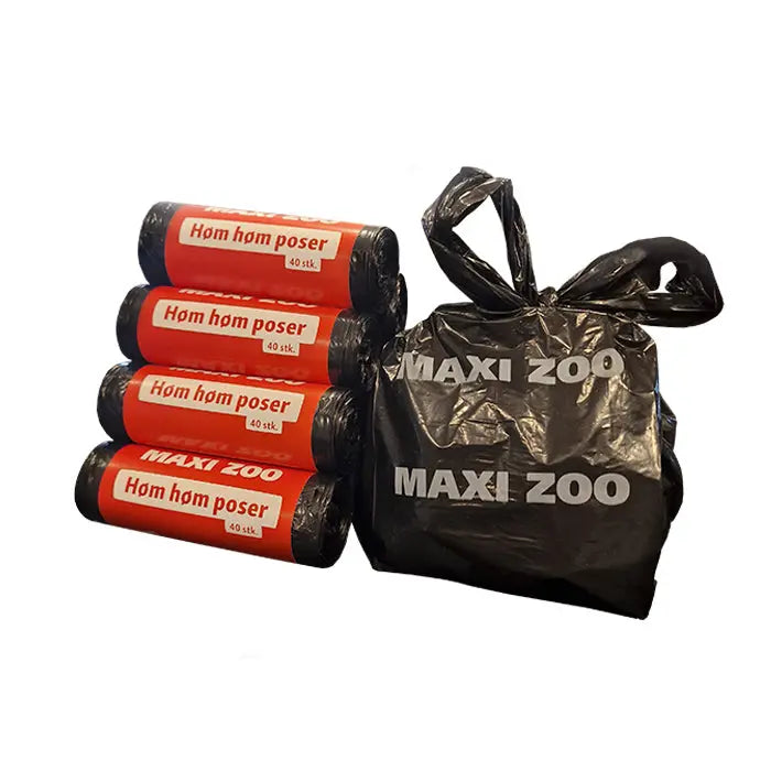 Høm høm poser 1 rulle á 40 stk 36,5 x 26,5 cm - Maxi Zoo Danmark
