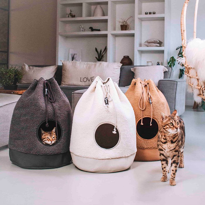 CASA Teddy kattehule mørkegrå 45x45x60 cm