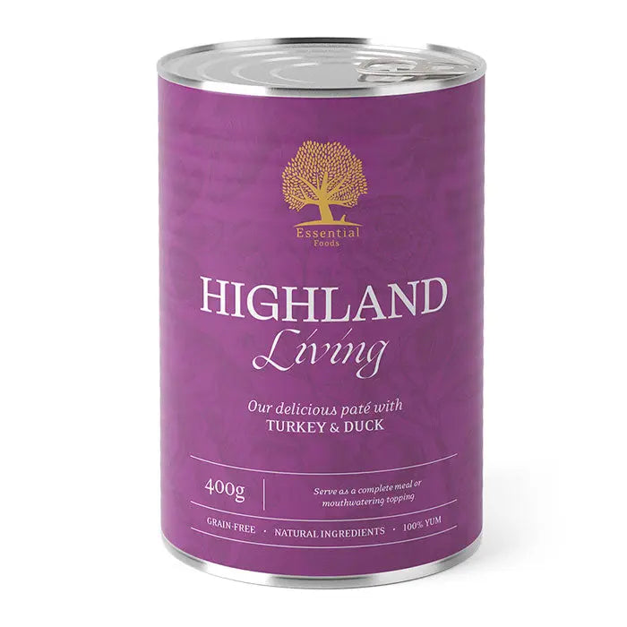 Adult Paté Highland Living kalkun og and 400 g - Maxi Zoo Danmark