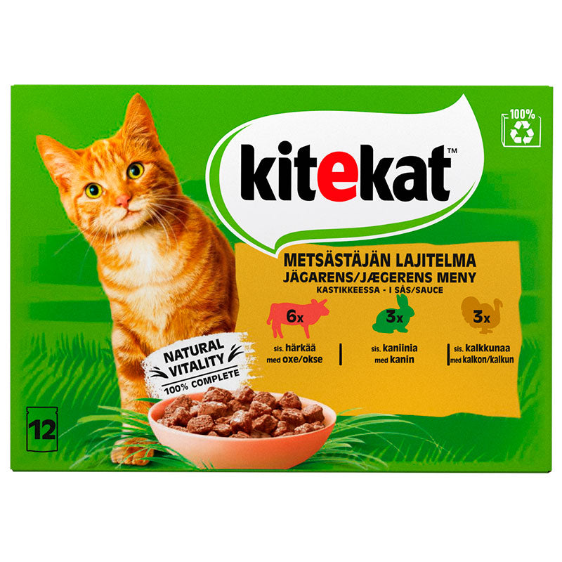 Adult menuboks i sovs, pouch okse,kanin,kalkun 12x85 g