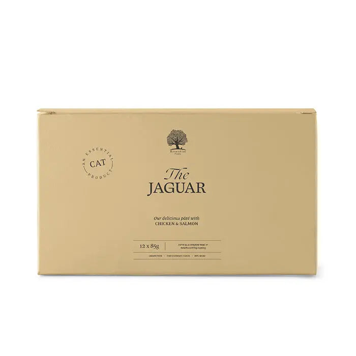 The Jaguar Pâté menuboks kylling & laks 12x85 g - Maxi Zoo Danmark