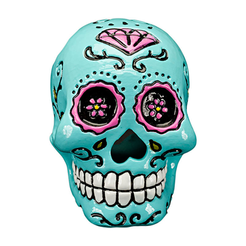 Akvariedek. Sugar Skull Kraniumm 6,9x5,72x7,62 cm blå - Maxi Zoo Danmark