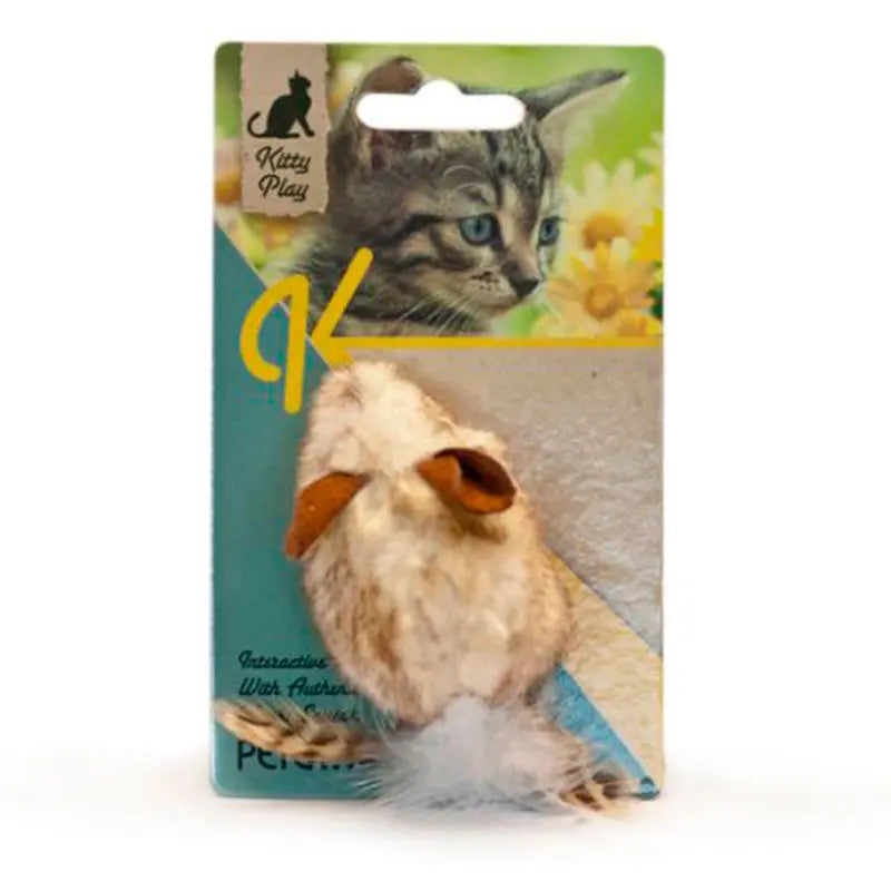 Pelsmus m/pivelyd grå/brun KITTY PLAY