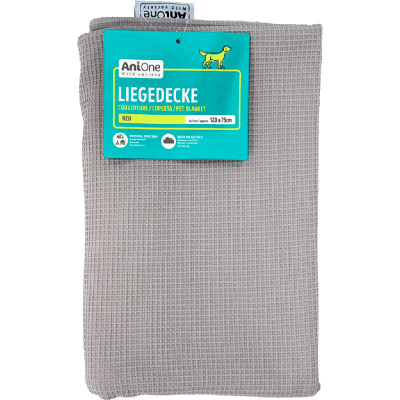 Hundetæppe120x75 cm grå - Maxi Zoo Danmark