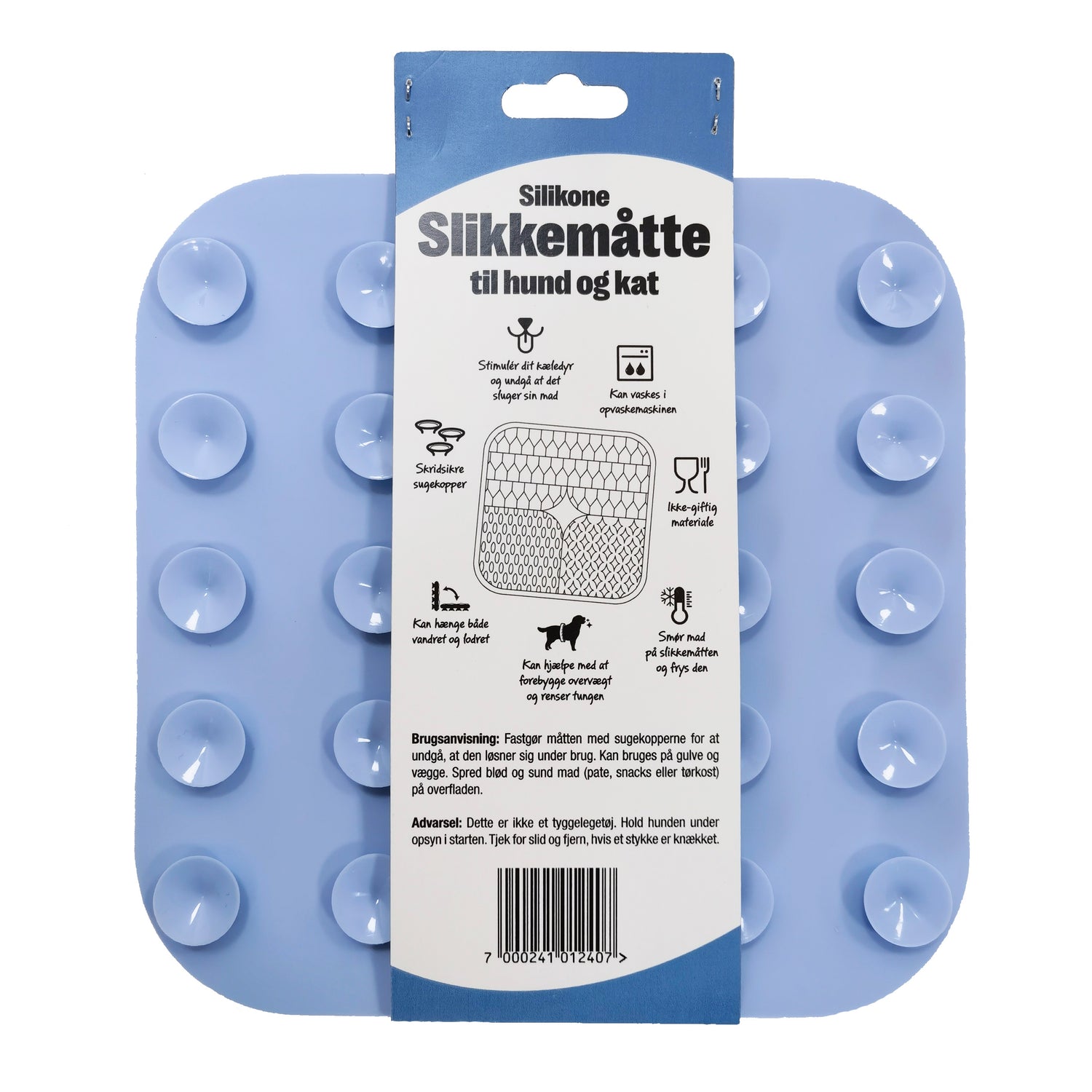 Slikkemåtte 20x20 cm lyseblå