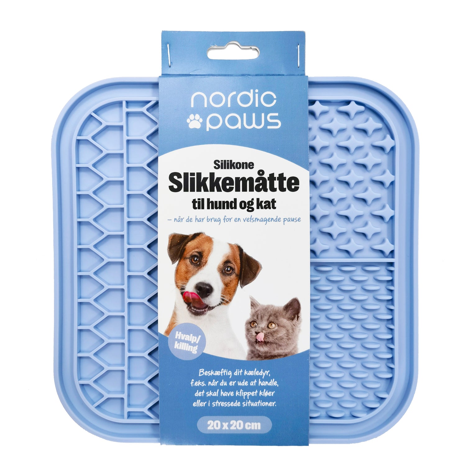 Slikkemåtte 20x20 cm lyseblå