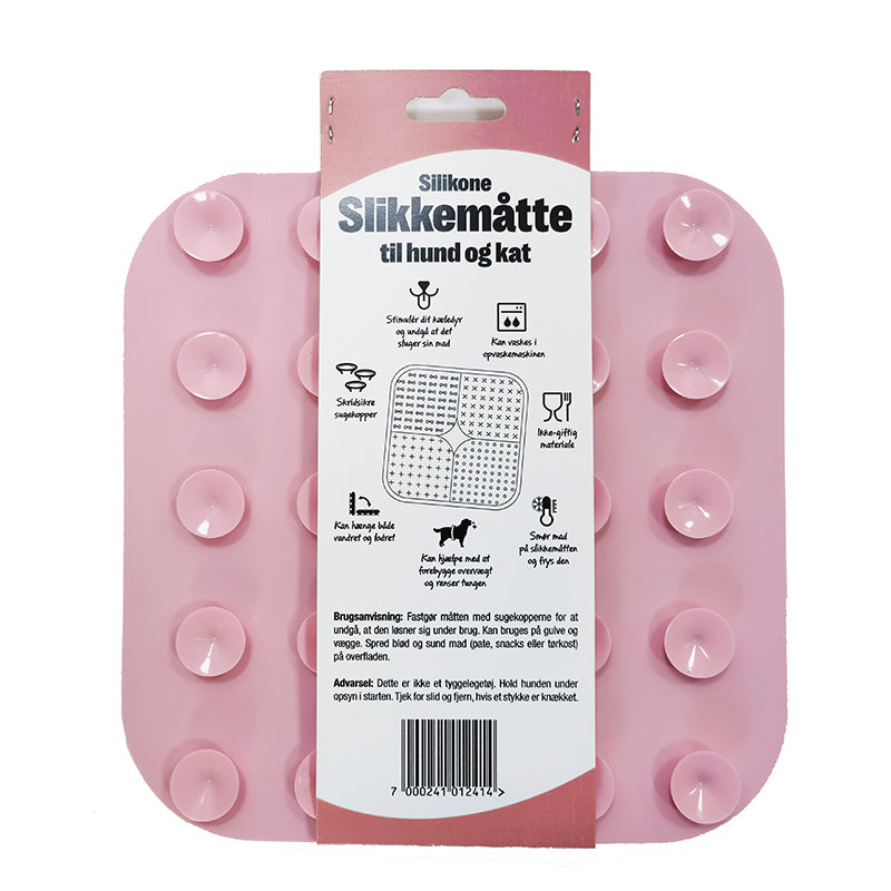 Slikkemåtte 20x20 cm lyserød