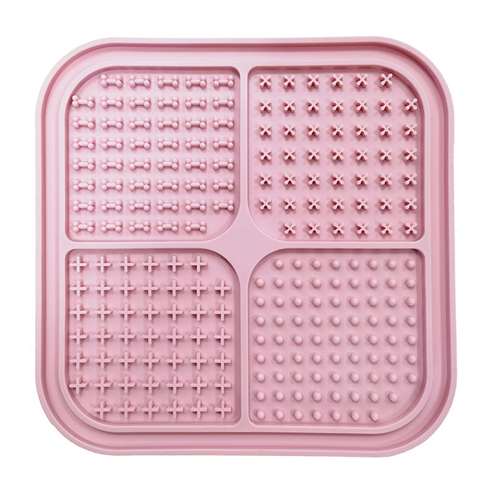 Slikkemåtte 20x20 cm lyserød