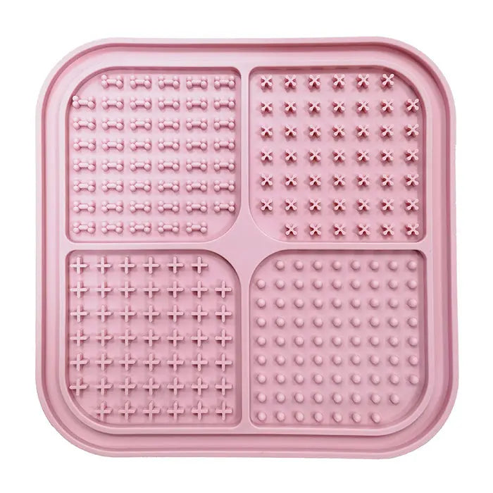 Slikkemåtte 20x20 cm lyserød - Maxi Zoo Danmark