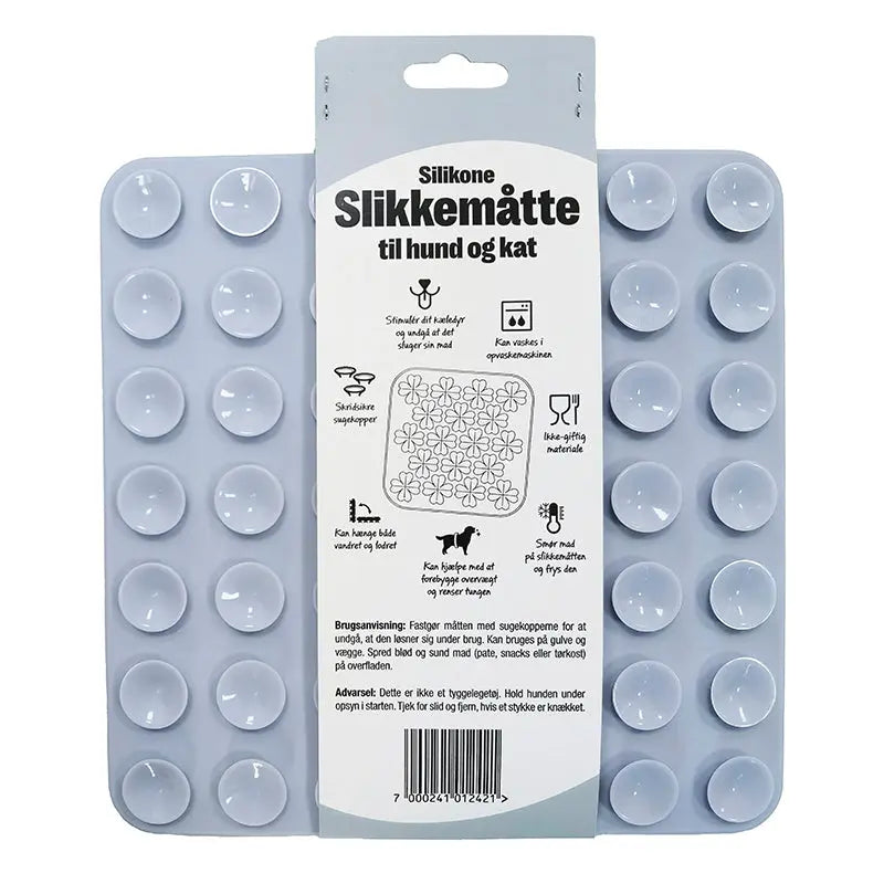 Slikkemåtte blomst 20x20 cm grå - Maxi Zoo Danmark