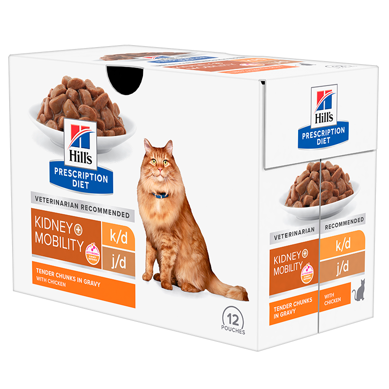 Diætetisk Feline k/d+Mobility kylling 12x85 g