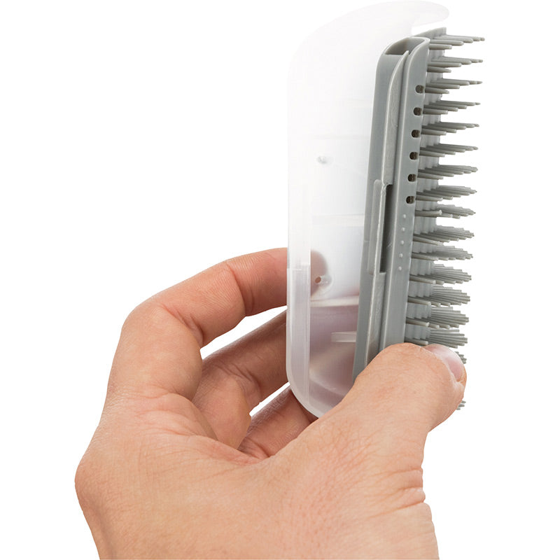 Massage børste til hjørne 8x13 cm grå - Maxi Zoo Danmark