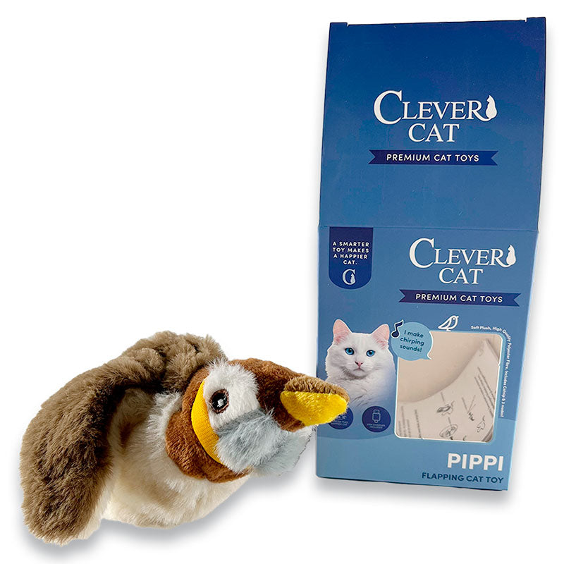 Plysfugl Pippi m/lyd 24x23x6 cm