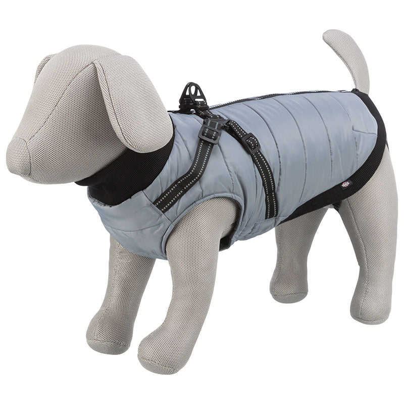 Pontis hundefrakke m/ indbygget sele XS/30 cm, Blågrå