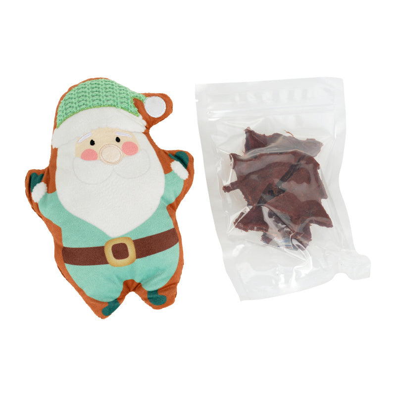 Gavesæt legetøj & snacks XMAS julemand + juletræ m/okse, 100 g