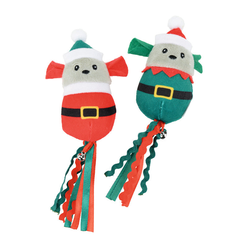 Plyslegetøj m/knitrefolie XMAS 2-pak, ass. Varianter