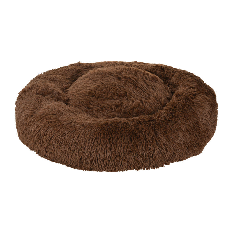 Hundeseng Fluffy donut M brun, ø70 cm