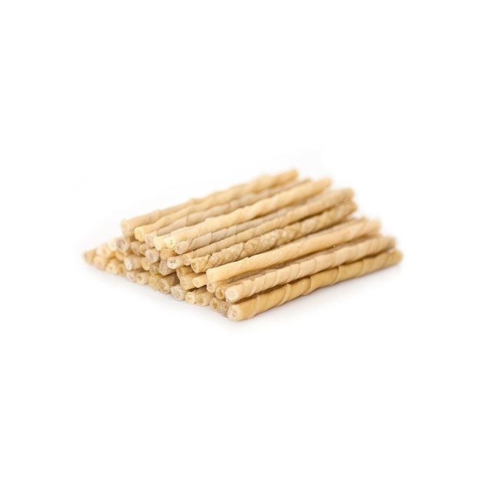 Tyggepinde snoede naturel 500g ca.100 stk 8 mm