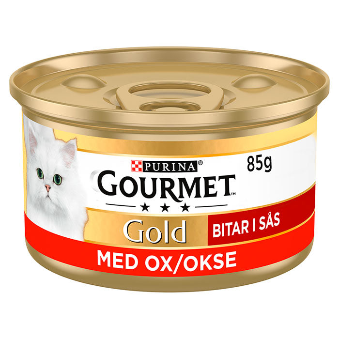 Adult, dåse okse i sovs 85 g