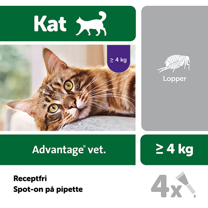 Loppemiddel 4 x 0,4 ml under 4 kg kat