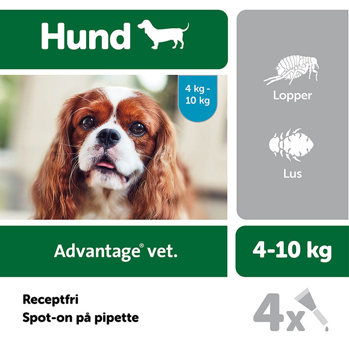 Loppemiddel 4-10 kg 4 x 1,0 ml hund