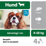 Loppemiddel 4-10 kg 4 x 1,0 ml hund