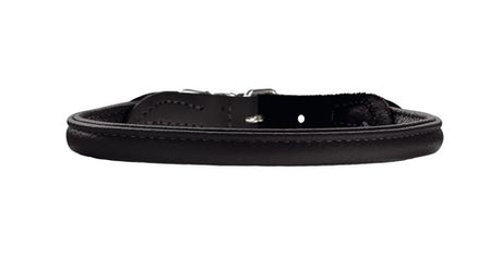 Læder rund halsbånd Elg 33-37 cm 8 mm bred sort