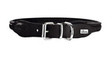 Læder rund halsbånd Elg 47-51 cm 10 mm bred sort