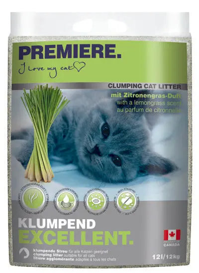 Kb PREMIERE Kattegrus Excellent Citrongrs klumpende 12 l / 12 kg her  Maxi Zoo Danmark