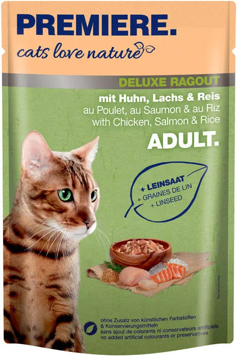 Adult Deluxe Ragout, pouch kylling, laks & ris 100 g - Maxi Zoo Danmark