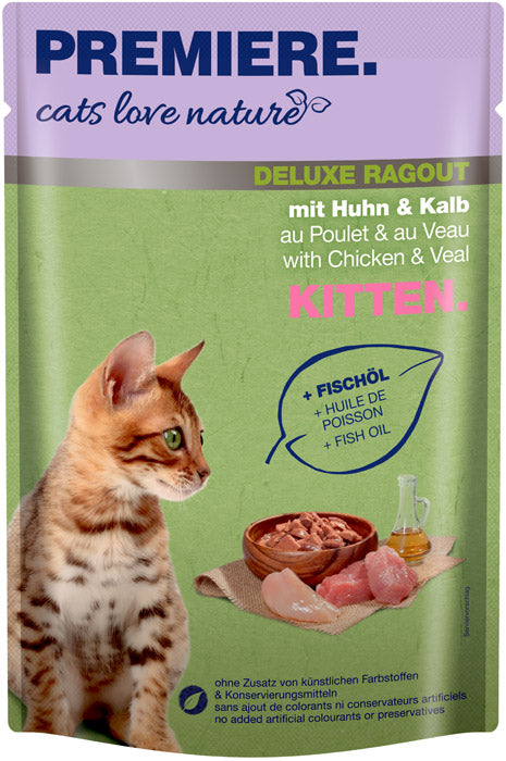 Kitten Deluxe Ragout, pouch kylling & kalv 100 g