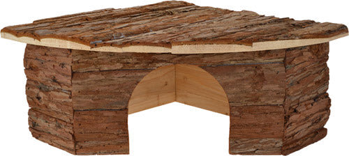 Hjørnetræhus Nico til marsvin 22 x 13 cm
