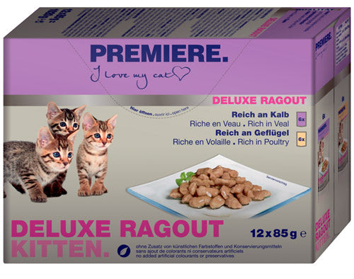 Kitten Deluxe Ragout menub.pou 2 varianter 12x85 g