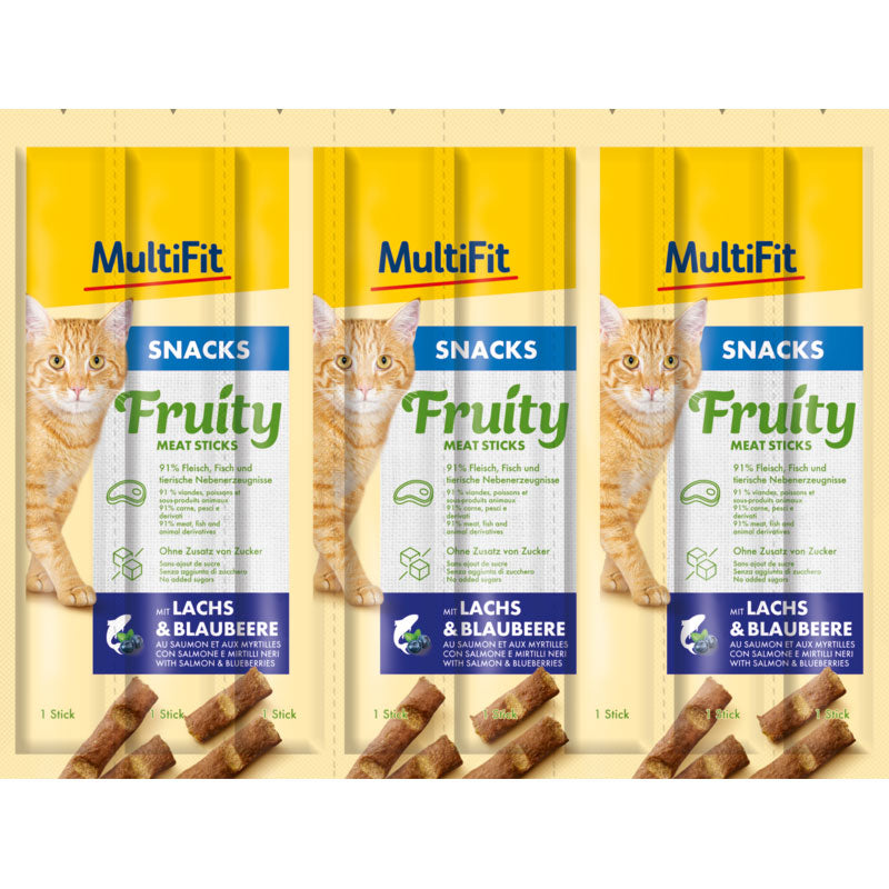 Fruity Meat Sticks laks & blåbær 8x5 g