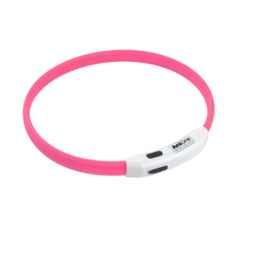 LED Nylonlyshalsbånd S/M ca 300m synlighed pink
