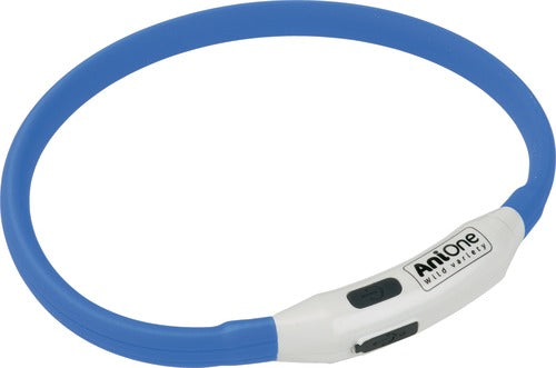 Lyshalsbånd Blinking Mini silikone 35 cm blå