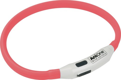 Lyshalsbånd Blinking Mini silikone 35 cm rød