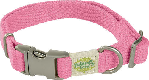 Halsbånd m/lås M 35-55 cm pink flad