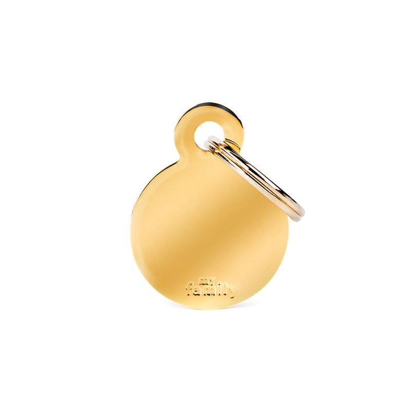 Navnetegn cirkel small 2,85x2,15 cm guld