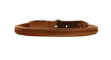 Læder rund halsbånd Elg 47-51cm, 10mm bred Cognac